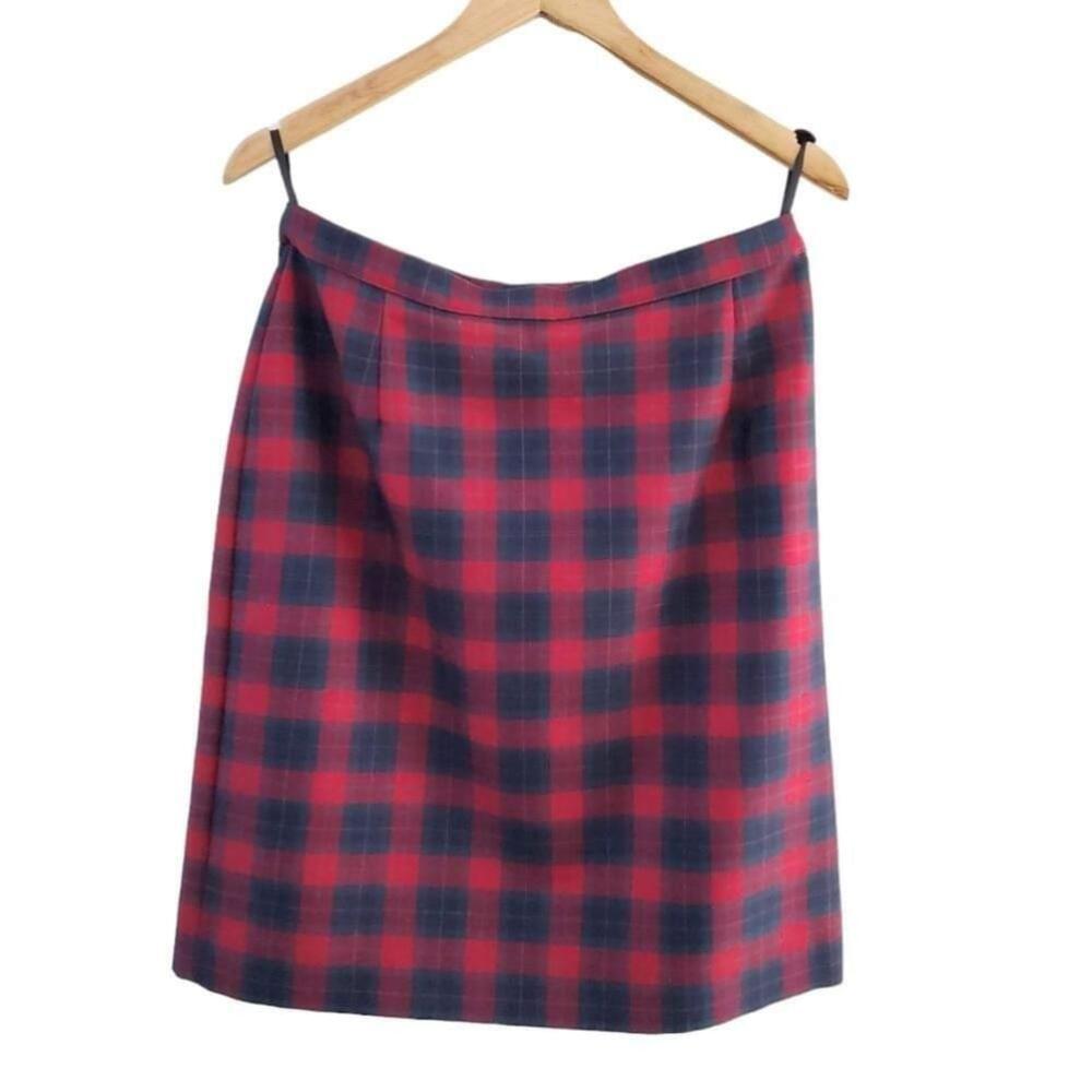 VINTAGE Marks & Spencer 100% Pure New Wool Tartan Plaid Shirt Size 14